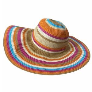 Jacobson Beach Hat Women's OS Multicolor Straw Head Sun Cover Resort Vacation